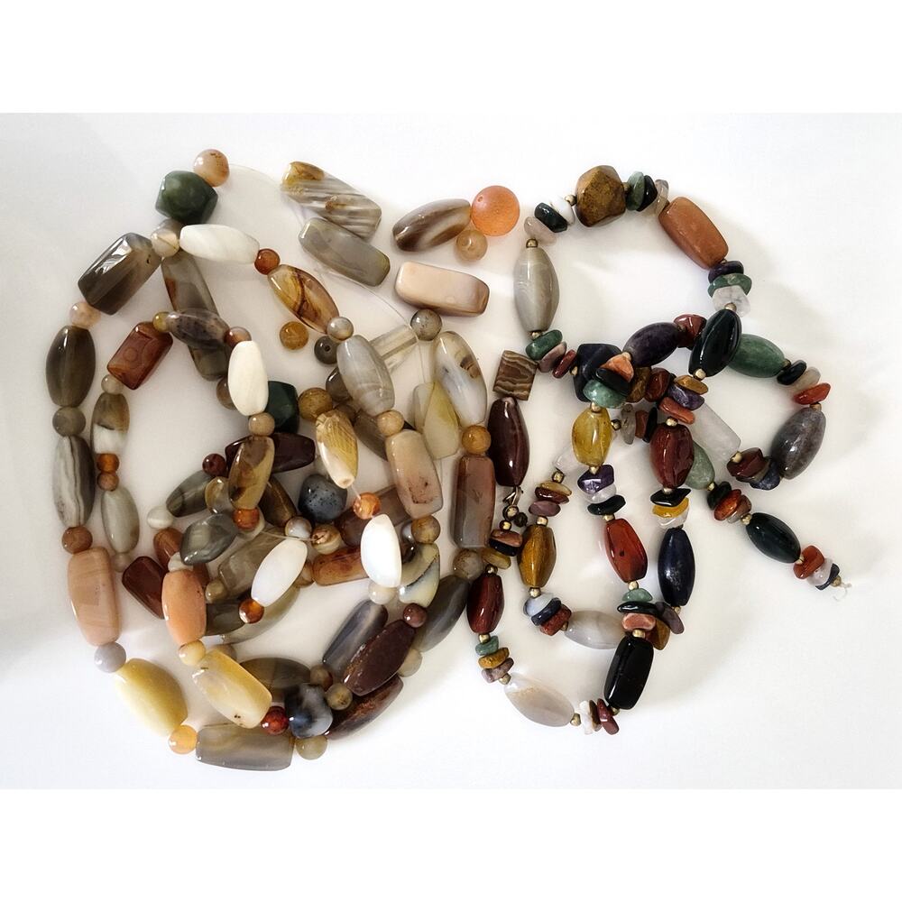 Vintage Multi-Colored Vintage Polished Agate Beggar Beads